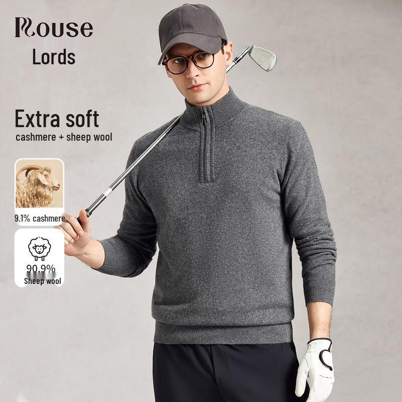 ROTH Men s 90.9% Wool & 9.1% Cashmere Business Casual Half-Zip Sweater XL (180/96A)