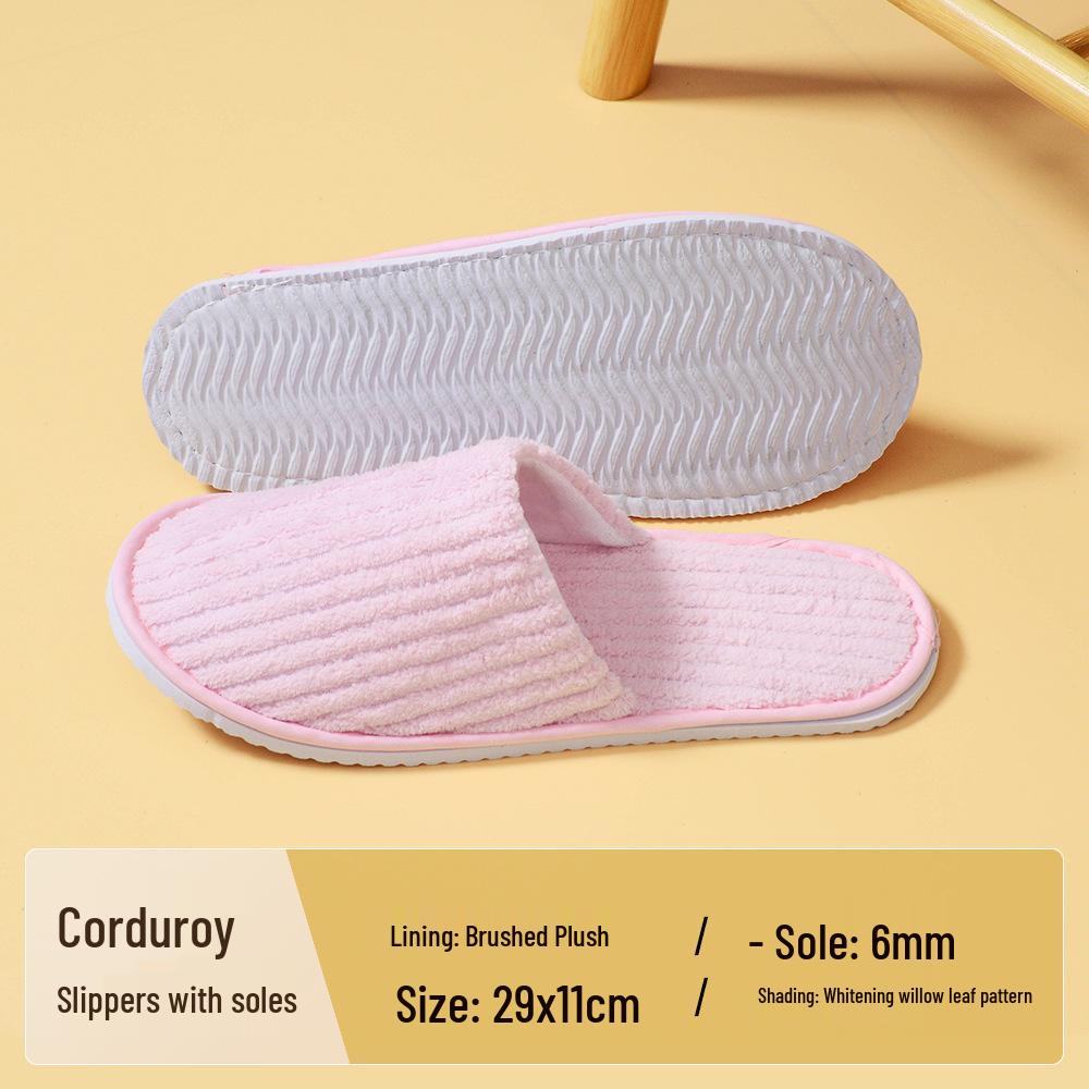 Winter Thickened Coral Fleece Anti-Slip Hotel Slippers for Home