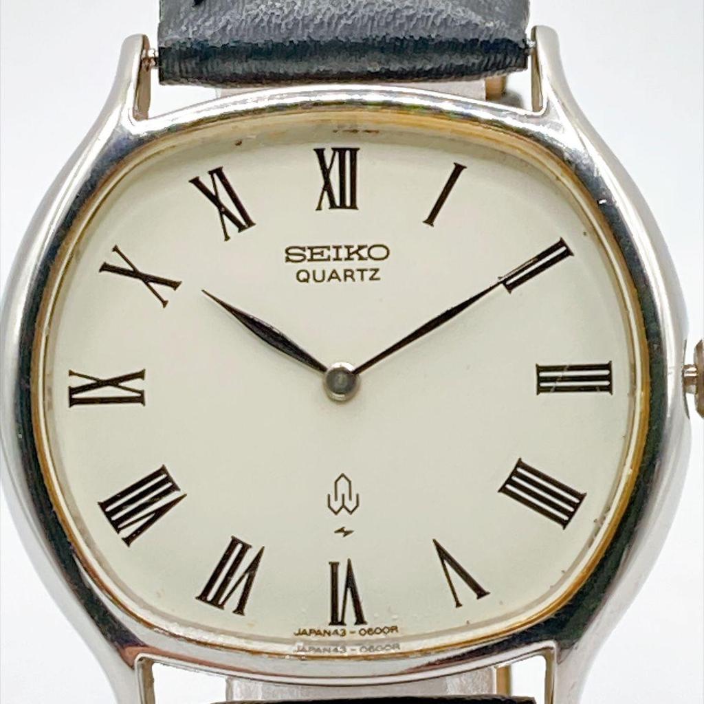 Used 567 SEIKO Men's Watch Quartz 70s Roman Vintage Battery Replaced New Aftermarket Strap