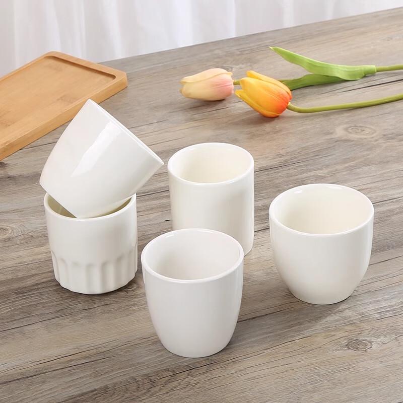 Thickened Ceramic Restaurant Tea Cups (10-Pack)