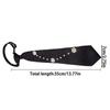 Temperament Korean Style Pearls Tie Black Choker Hand-beaded Long Necktie Tassels Necklace Decoration Shirt Tie Daily