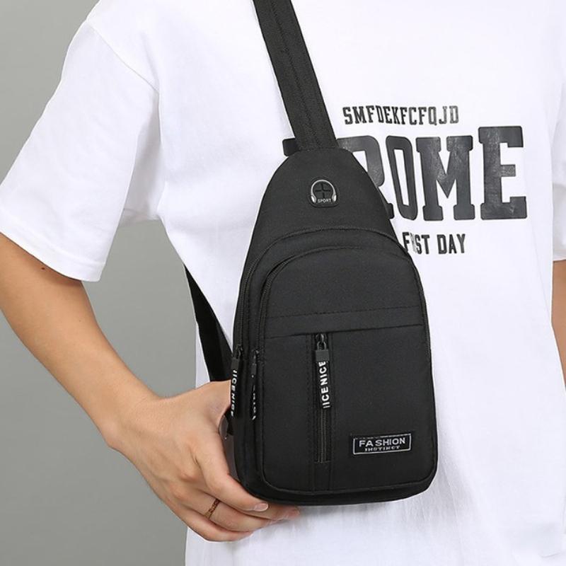 1Pc Breast Bag Men's Backpack New Breast Bag Leisure Sports Travel Chest Bag Shoulder Messenger Bag Shoulder Bag Tide