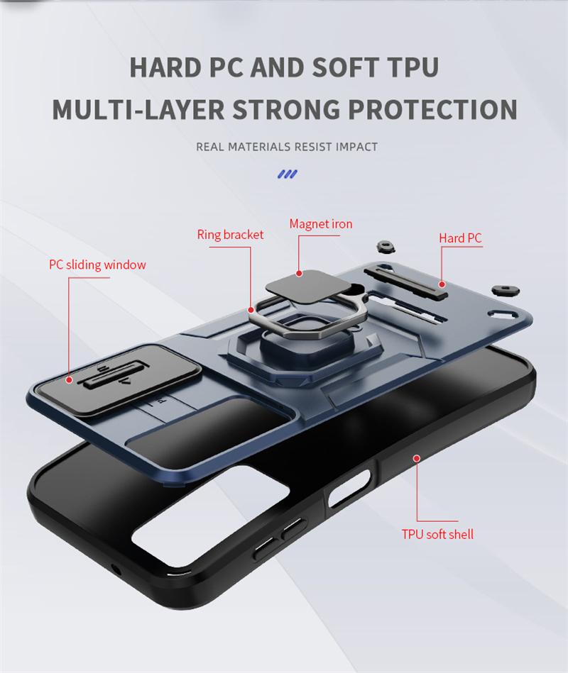 For Samsung A14 A24 A34 A54 Case Slide Camera Armor Holder Ring Phone Case For Samsung Galaxy A54 A 14 24 34 54 5G Back Cover