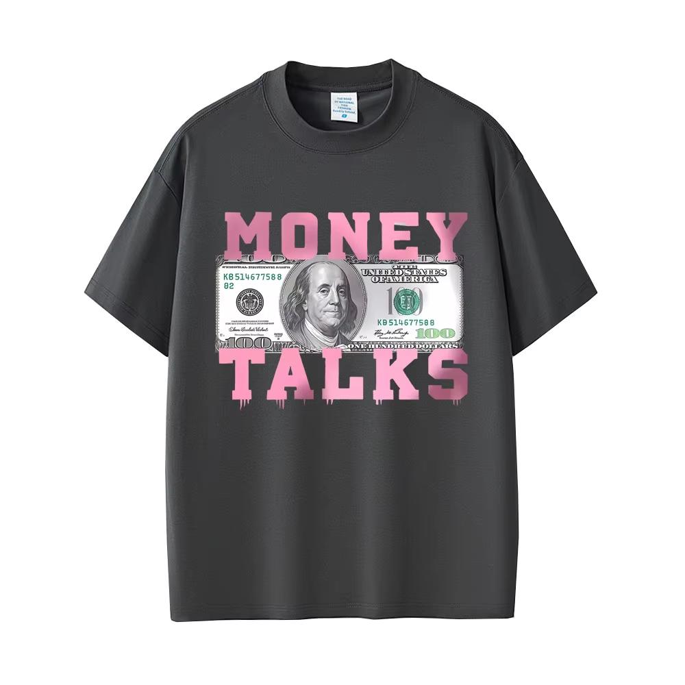 Geld spricht Die Macht des US-Dollars Lustiges Meme T-Shirt Herren Damen 2026 Mode Vintage T-Shirt Männlich Lässig reine Baumwolle T-Shirts