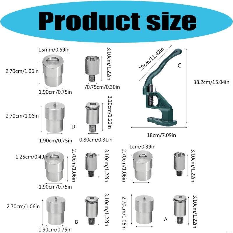 Heavy Duty Iron Eyelet Grommet Press Manual Eyelet Press Machine For Leathercraft Belt Wallet Clothing Sewing Project B03E