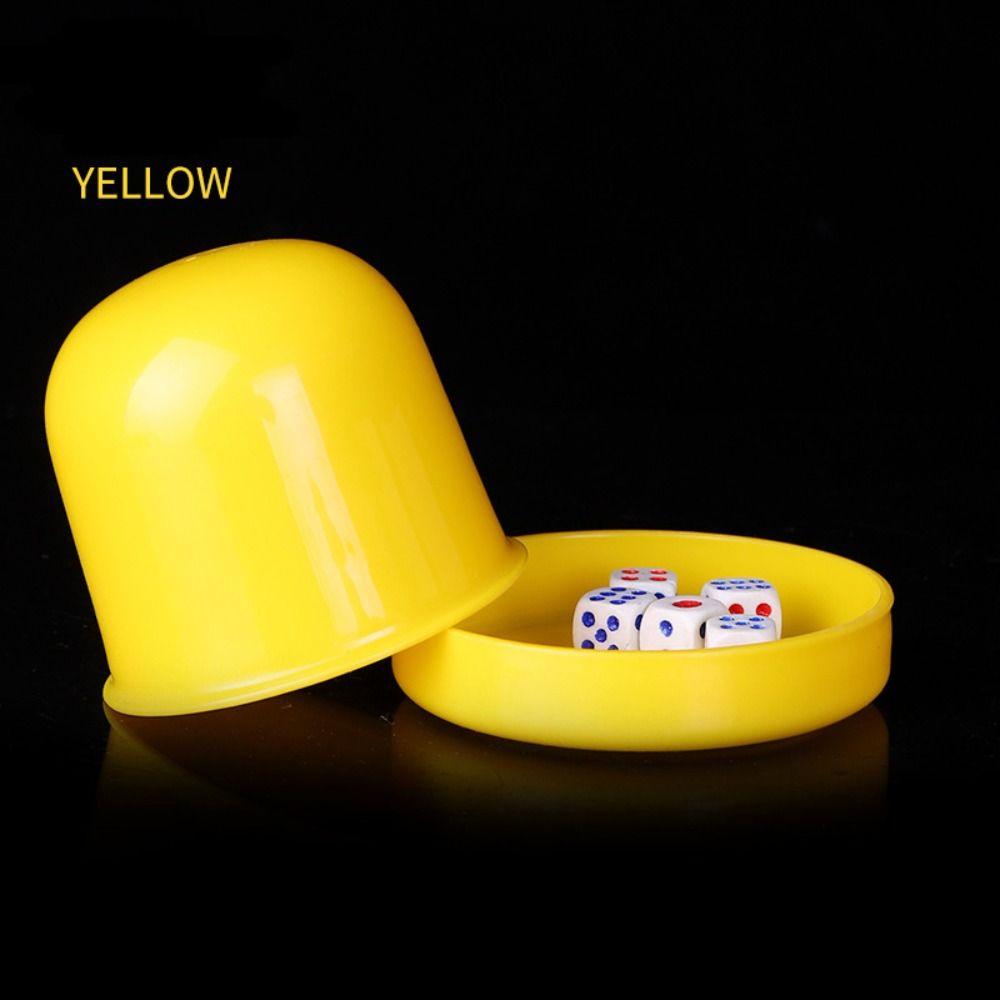 Board Guessing Game Dice Cup Shaker with 5pcs Six Side Dices Bar Nightclub Dice Cup with Base Set Party Roleplay Fun Toy