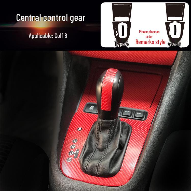 Golf 6 Mittelkonsole Anti-Kick Kohlefaser Aufkleber - Kratzschutz