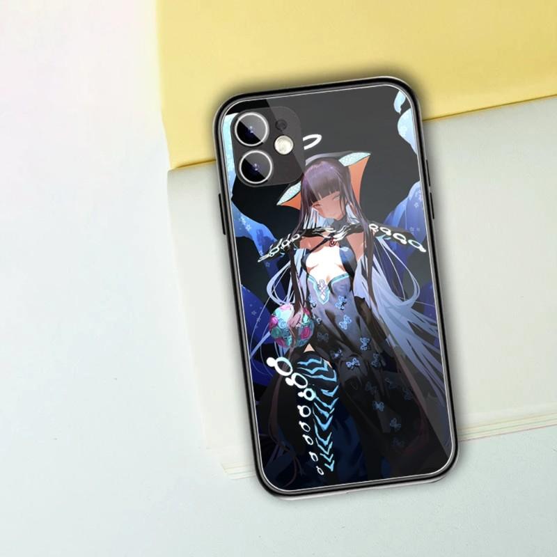 Husă pentru telefon drăguț străin Yang Guifei pentru iPhone 14 13 12 11 XS X 8 7 6 Plus Mini Pro Max SE 2022 Husă neagră pentru telefon din sticlă TPU