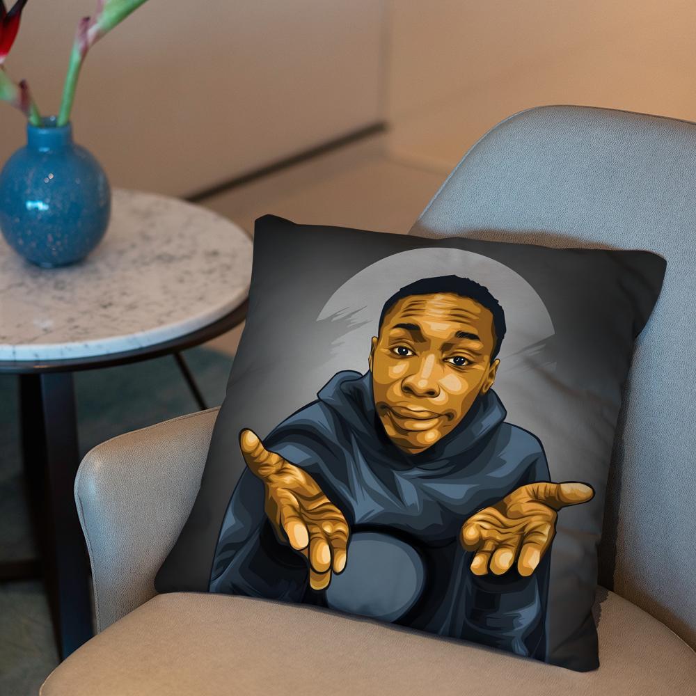 Khaby Lame Helpless brother Cushion Cover 2-in-1 Reversible Plush Pillow Cover | Car/Sofa/Bed | Perfect Gift