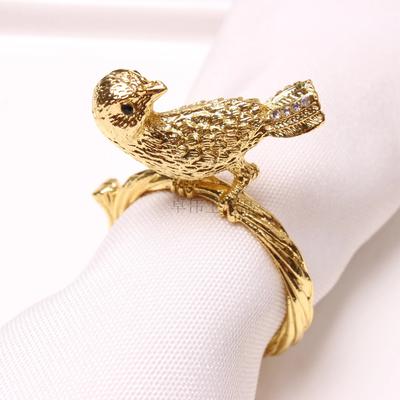 12 Stück Plattiertes Metall goldenes Vogelmodell Zimmer Serviettenhalter Hotel Serviettenring Serviettenring