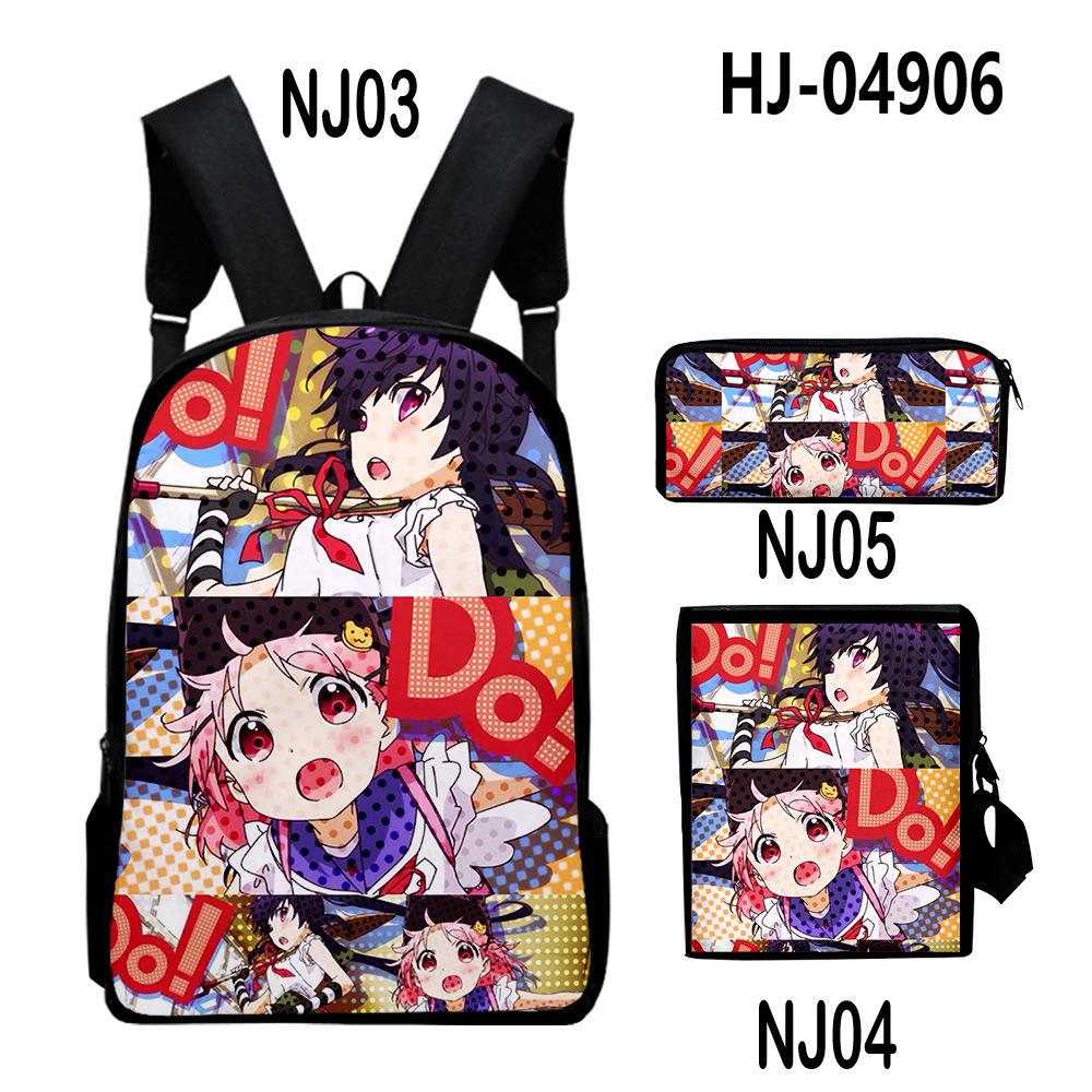 Classic Novelty School-Live 3D Print 3pcs/Set Pupil School Bags Laptop Daypack Backpack Inclined Shoulder Bag Pencil Case