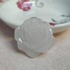 Afghan White Jade Rose Pendant - Xinjiang Flower Blooming Wealth Women's Jade Ornament