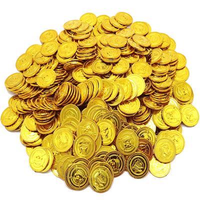 30PCS Pirate Gold Coins Silver Coins Copper Coins Plastic Coins Toy Treasures Bulk Money Play Children's Halloween Party