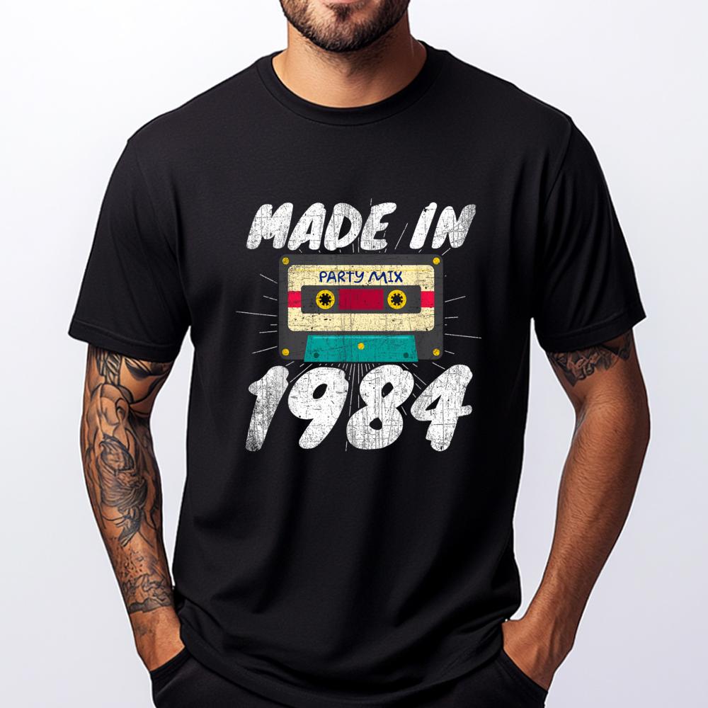 

Made In 1984 Birthday 80s Cassette Tape Party Mix Christian Tshirt Men New Shirts And T-Shirts Graphic Cotton Short Sleeve - ... 5XL різнокольоровий