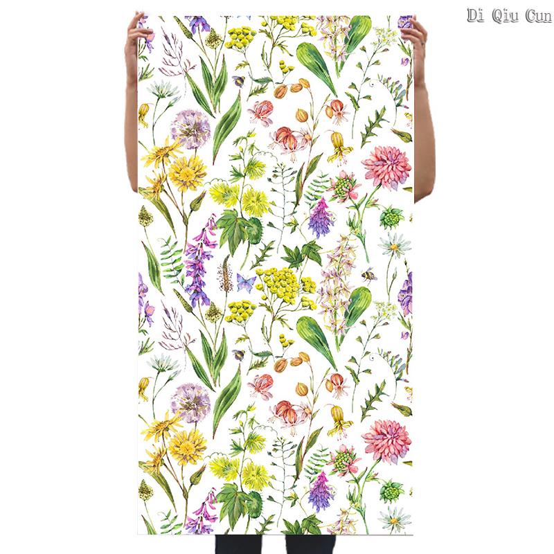 

Countryside Floral Peel And Stick Wallpaper Removable Yellow White Green Leaf Contact Paper for Bedroom Wall Decorations 3mx45cm