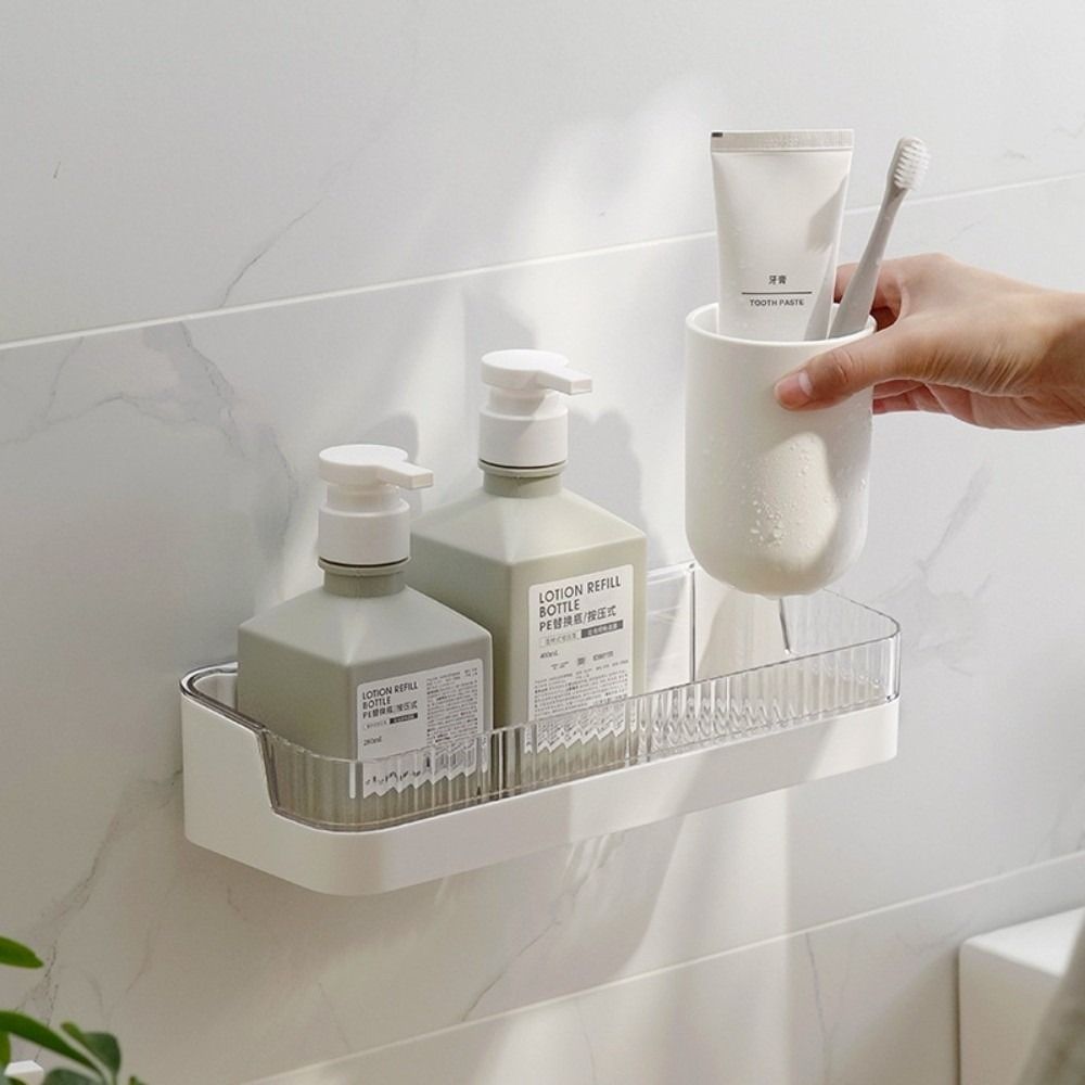 Wall Mounted Bathroom Storage Rack No Nail Bathroom Shelf Practical Toiletries Holder  Cosmetic