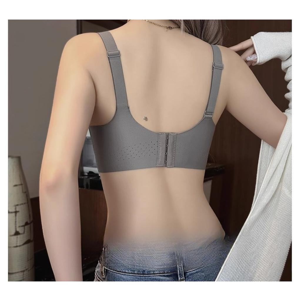 Polyamide Monochrome Bra Elegant Womens With Comfortable Steel Ring Support Nonremovable Padding Knitted Fabric Adult Lingerie