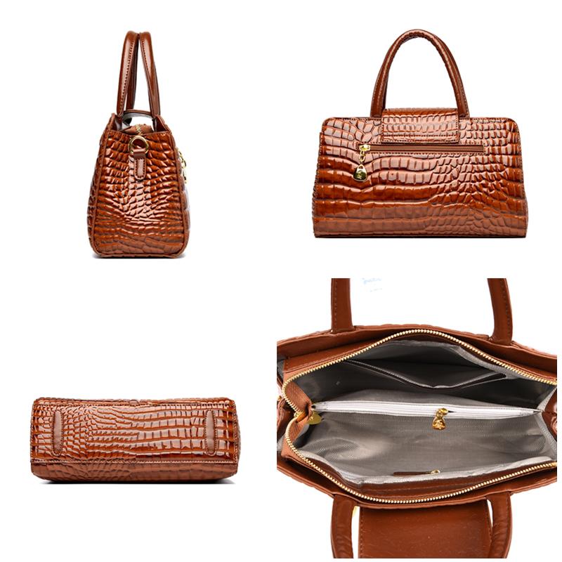 Fashion Crocodile Pattern Women Luxury PU Leather Handbag Female Design Shoulder Messenger Bag Large capacity Casual Ladies Tote
