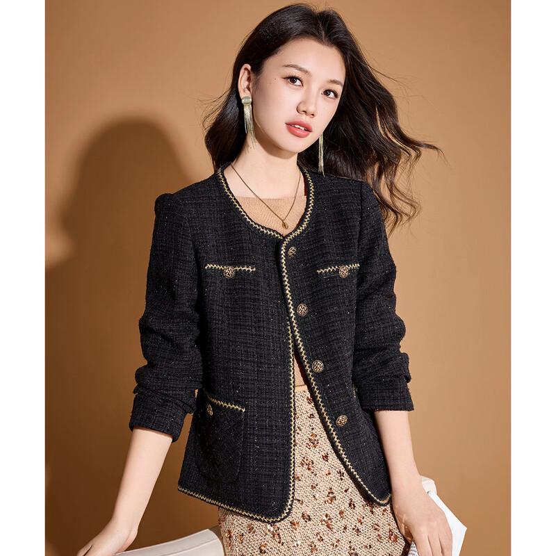 Meilanni French Style Color-block Tweed Jacket