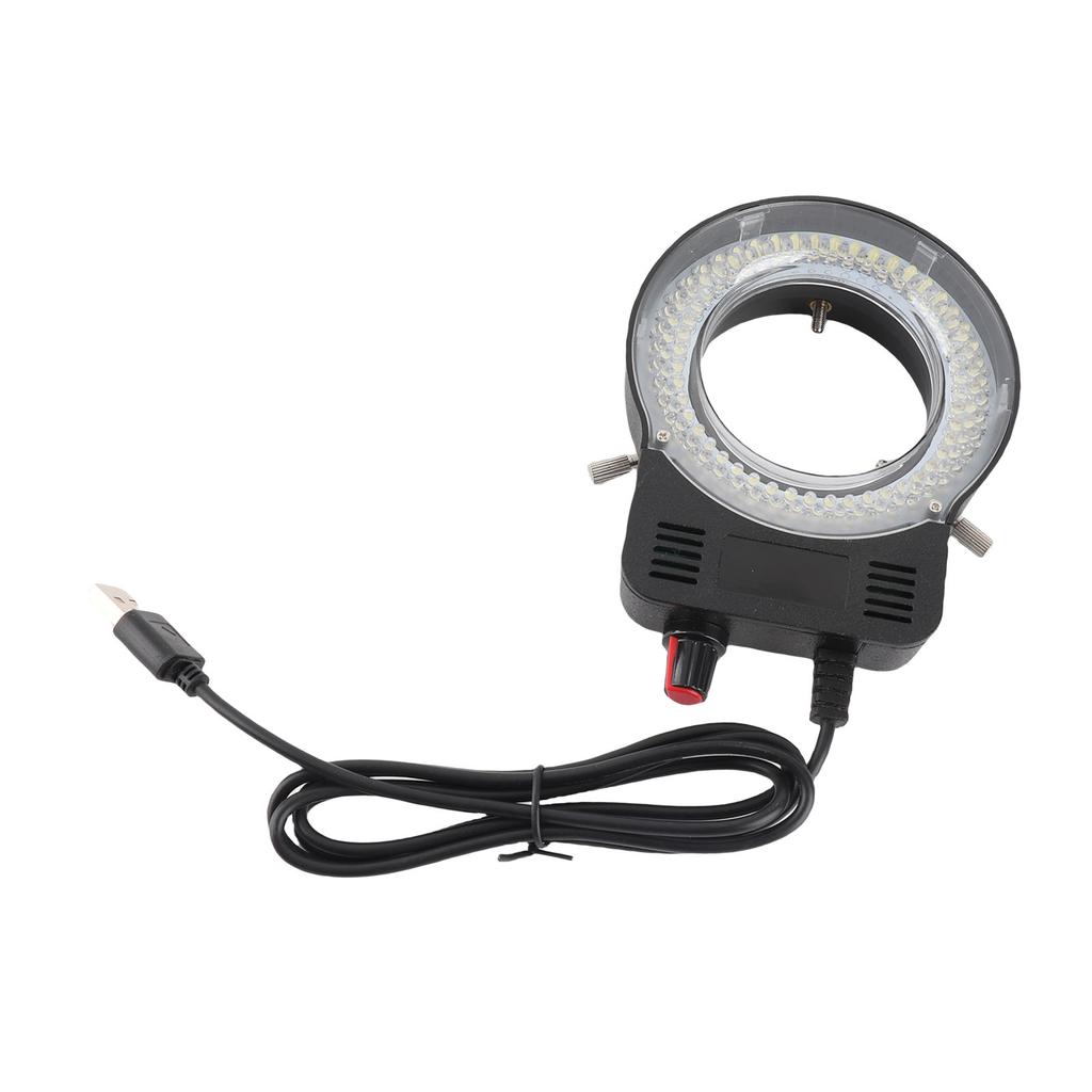 LED Mikroskop Ringlicht 144 LEDs 4W 6500‑7500K 32000‑36000LX Einstellbare Helligkeit USB-betrieben Mikroskoplampe