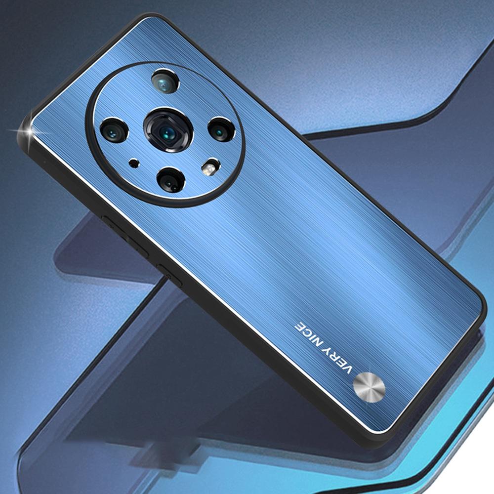 

For Honor Magic4 Pro 5G Brushed Aluminium Alloy Back+TPU Frame Phone Case Precise Cutout Protective Cover Black