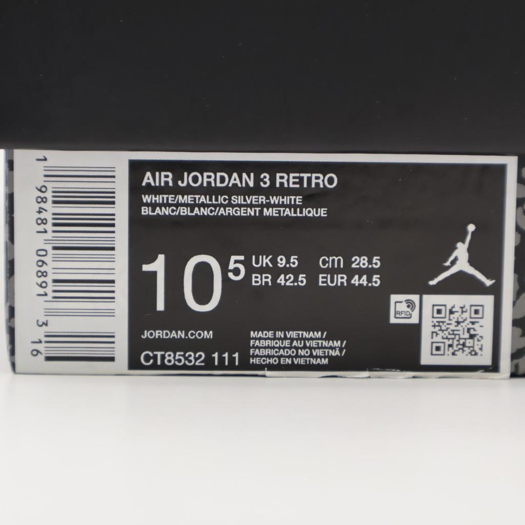 CT8532-111 Nike Air Jordan 3 Retro Pure Money White and Silver (2025) (Men's)