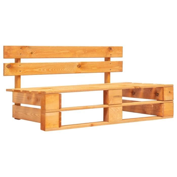 VidaXL Canapé central palette de jardin Marron miel, Bois pin imprégné