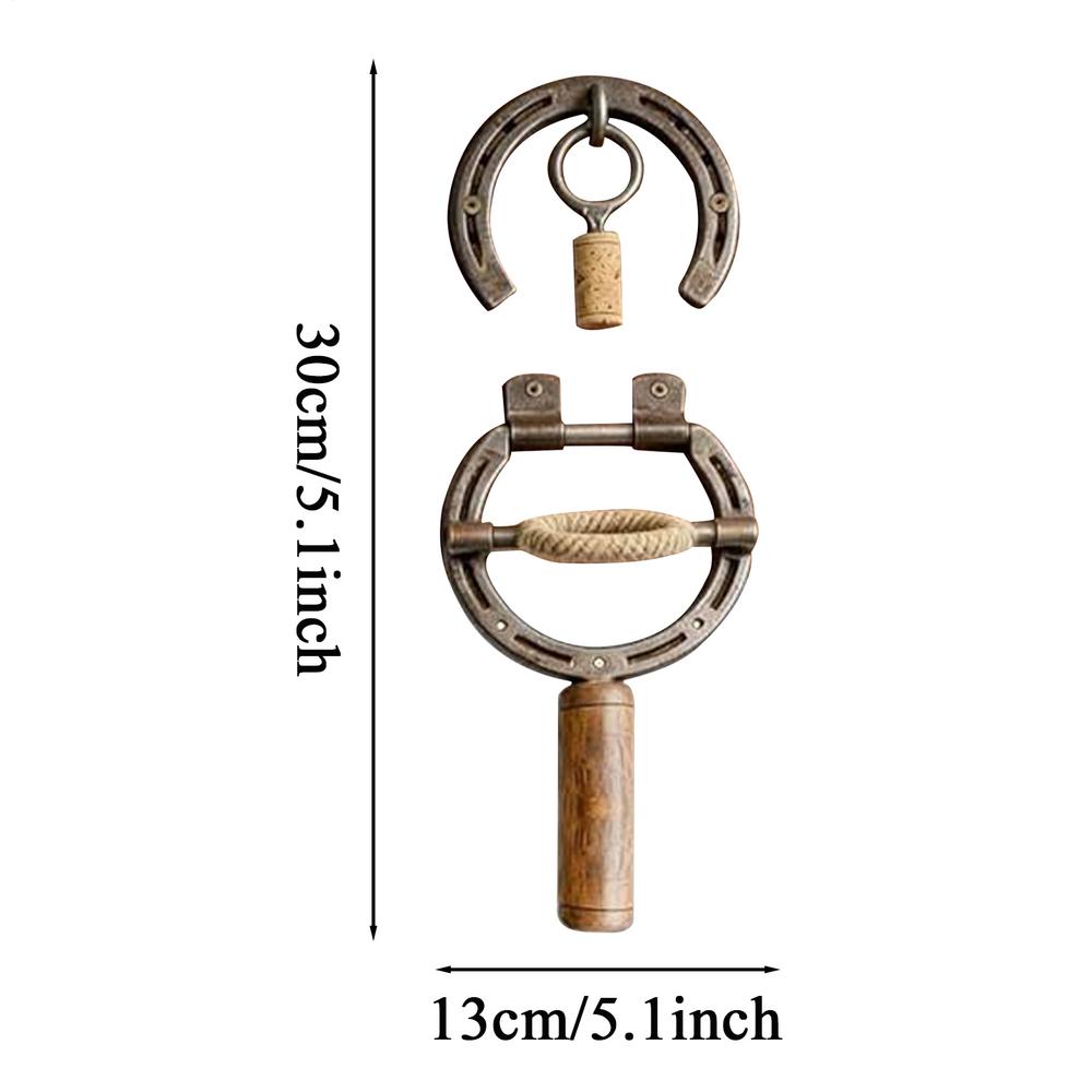 Wall Mounted Horseshoe Shaped Wine Opener Manual Opening Bottle Opener No Slip Grip Wine Opener Corkscrew for Men Women
