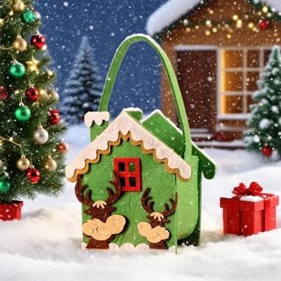 1-10 STÜCKE Weihnachten Filz Süßigkeitstüten Apfeltasche Nikolaussack Geschenkverpackung für Kinder Feiertagsparty Weihnachtsbaum Dekorationszubehör