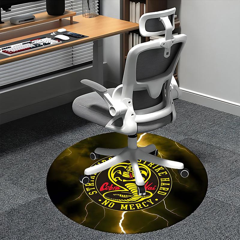 Cobra Kai,Strike First Strike Hard Chair mat Round Rug Office carpet, Non slip, Suitable for Living Rooms, Bedrooms decor.1205129a 80cm by 80cm
