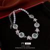 Zircon Flower Round Bracelet: High-End Light Luxury Fashion, Retro Versatile Women's Jewelry