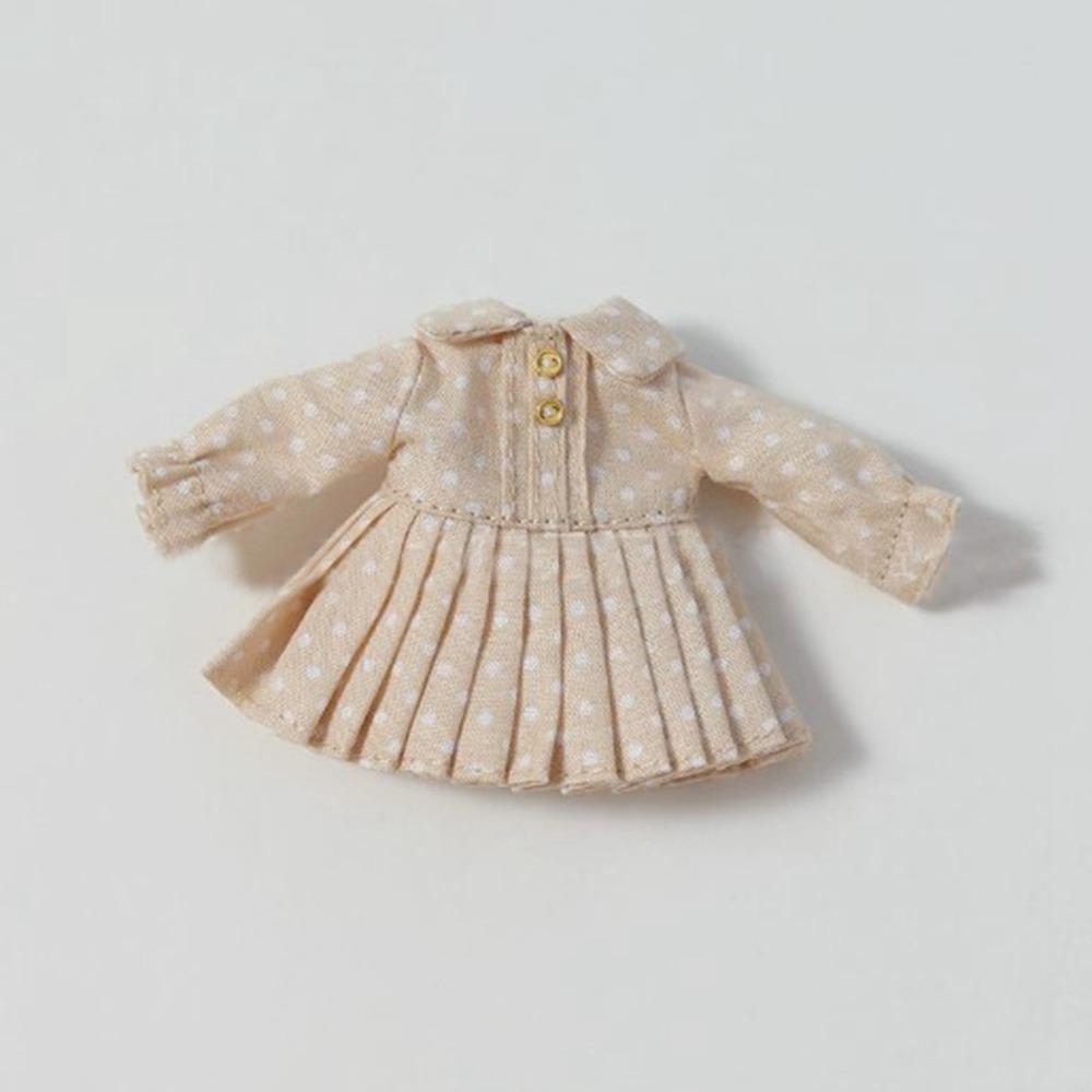 Handmade Doll Pleated Skirt Lapel Collar Jeans Dresses for 1/11 OB11 Dolls for 1/12 BJD Dolls