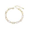 Gold Plated Paperclip Link CZ Tennis Bracelet – Luxury Adjustable Jewelry, Sparkle Gift for Women