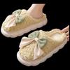 Jiani Bear Bowknot Cotton Slippers