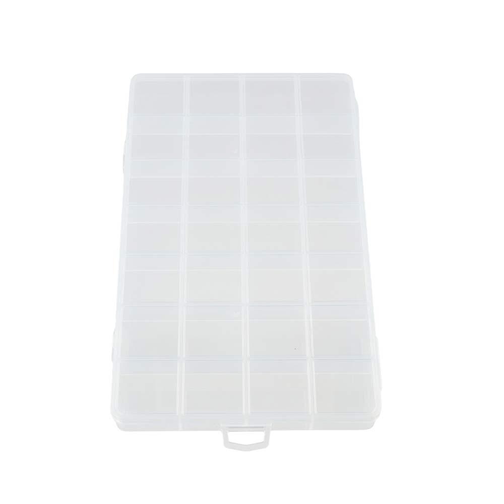 Multiple Grid Boxes Square Transparent Plastic Storage Box Container Case Sewing Accessories