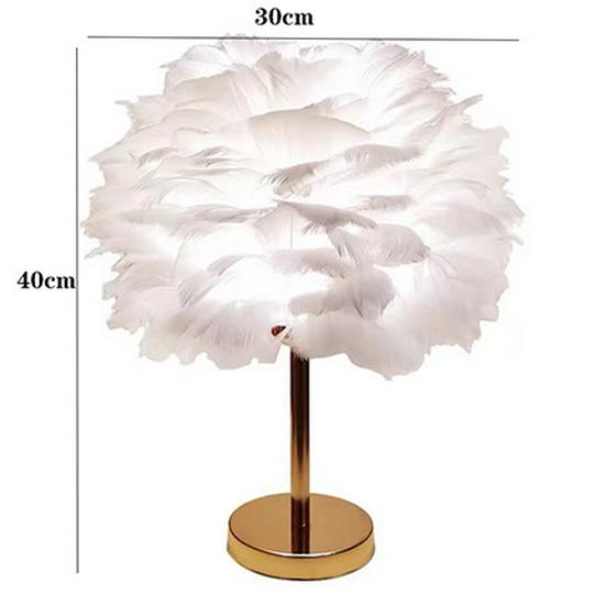 Nordic Gold Adjustable Feather Table Lamp - Stylish Bedside Decoration.