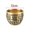 Brass Bowl Chinese Character Bai Fu Bowl, Collectible Figurine Treasure Storage for Home