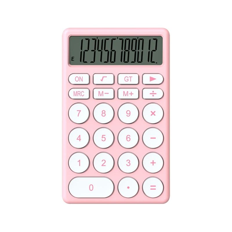 

12 Digits Lightweighted Calculator with Basic and Advanced Functions Multiple Purposel for Office and Academic Use розовый