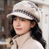 Korean Style Cat Ear Octagonal Embroidered Beret Hat For Students