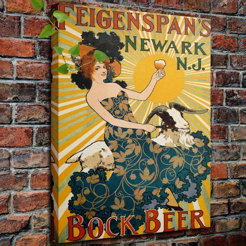 Vintage Art Nouveau Woman Tin Sign Retro Metal Panel Home Bar Cafe Decor
