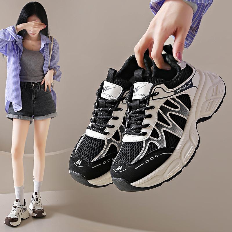 Ins Korean Version of the New Dad Shoes Girl 2025 Autumn Student Sports Running Shoes Casual Shoes Platform Heightening Shoes 319