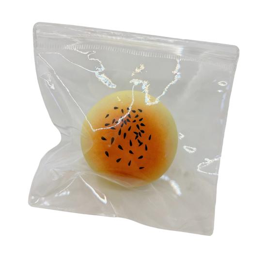 White Steamed Bun Squeeze Toy Stress Relief Slow Rising Egg Yolk Puff Sensory Toy Soft Stress Ball Stretchy Simulated Food Pinch Fidget Toy