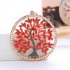 Rhinestone Round Trees Keychains Alloy Key Holder Goodie Bag Stuffers Supplies for Modern Home Decor