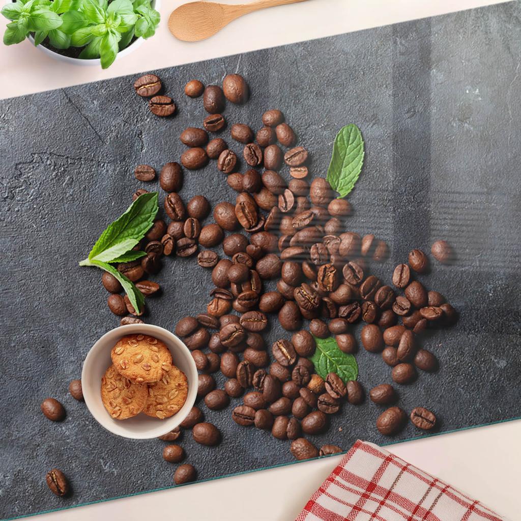 Kitchen Multifunctional Decorative Tempered Glass Board Coffee Beans 80X52 Cm