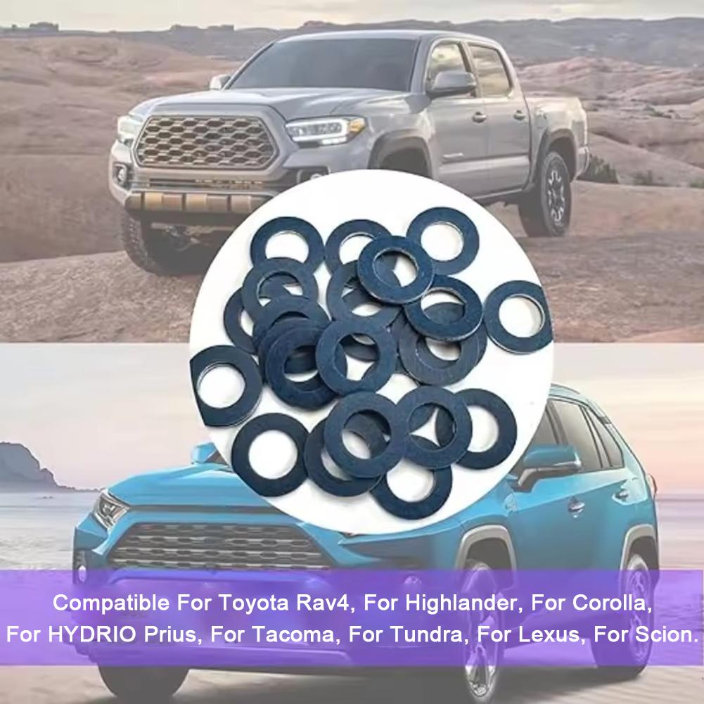 Car Oil Pan Drain Screw Gasket Engine Sump Oil Drain Bolt Seal Gasket 12mm Hole Nut Seal for Toyota Lexus OE# 90430-12031