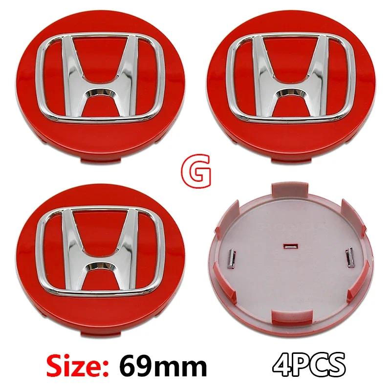 58/69mm Car Wheel Hub Center Caps 4PCS ABS Wheel Rim H Logo Cover for Honda Civic Accord CR-V Fit Auto Exterior Accessories ajk256