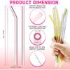 10 Pcs Reble Glass Drinking Straws, 8” Colorful Glass Straws Shatter Resistant with 2 Cleaning Brush, Set of 5 Straight and 5 Bent Reble Straw for