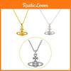 Luxurious And Exclusive Copper Saturn Necklace For Ladies Vivienne Sparkling Diamonds Chic And Cool Lock Collarbone Chain