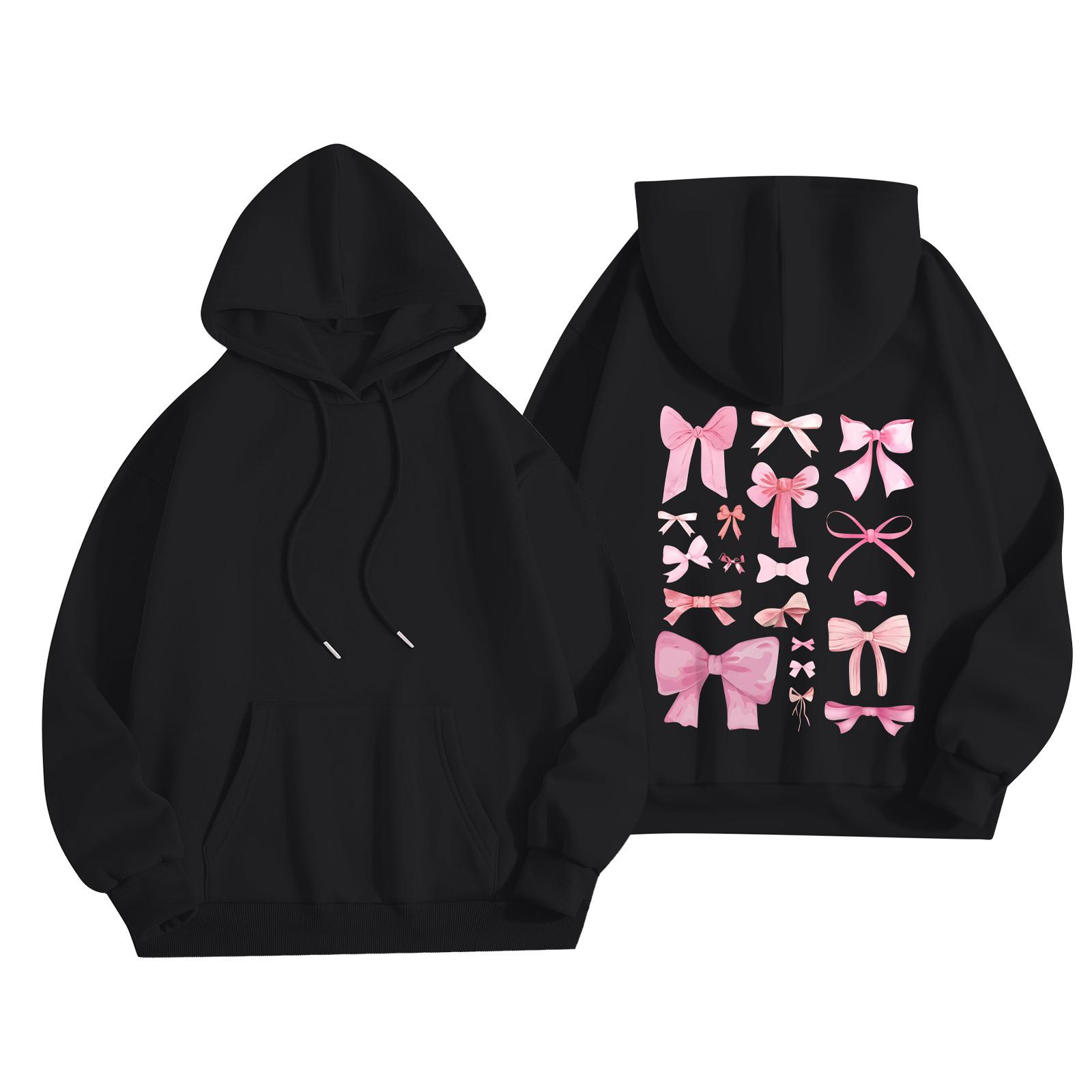 

Женская мода, женский легкий пуловер с длинными рукавами и карманами, толстовка с капюшоном в стиле консервативного стиля S чёрный