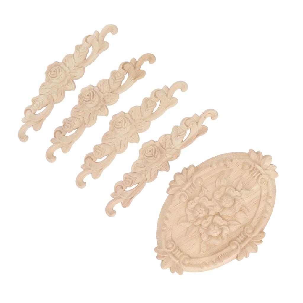 Holzapplikationen Europäischer Stil Exquisites Aussehen Dekorative Geschnitzte Holzecke Onlay für Schrank